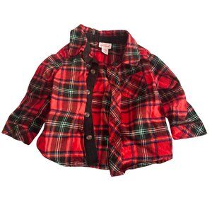 Cat & Jack 6-9M Red and Green Flannel